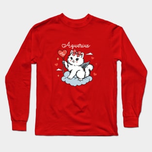 Aquarius Sassy Valentines Kitty Long Sleeve T-Shirt